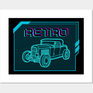 retro car Posters and Art